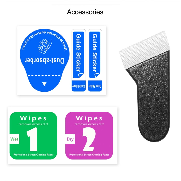 Screen cleaning accessories set: cleaning paper wipes and dust removal tool