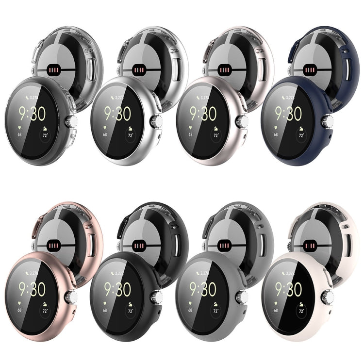 Multi-color protective watch cases with integrated tempered film, translucent and solid finishes