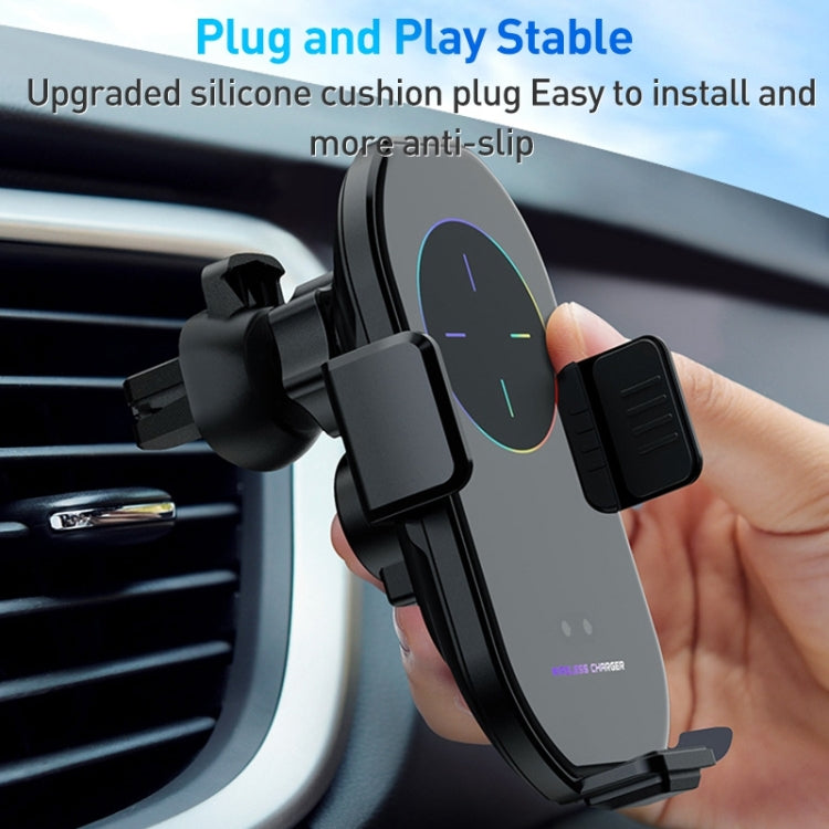 Wireless car air vent charger holder with plug-in stable mount and silicone cushion