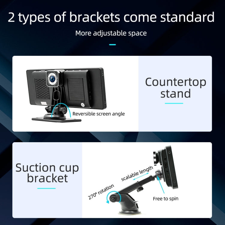 Car MP5 player with countertop stand and suction cup bracket, adjustable angle