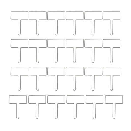 Clear acrylic T-shaped plant name label set with pointed stake back