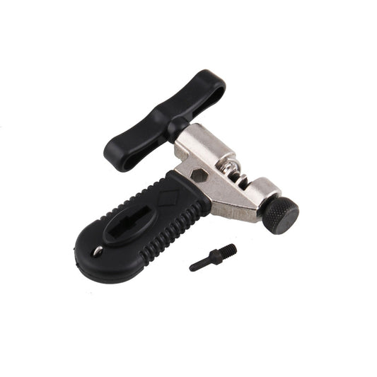 Bicycle chain cutter tool with black handle and metal chain breaker head