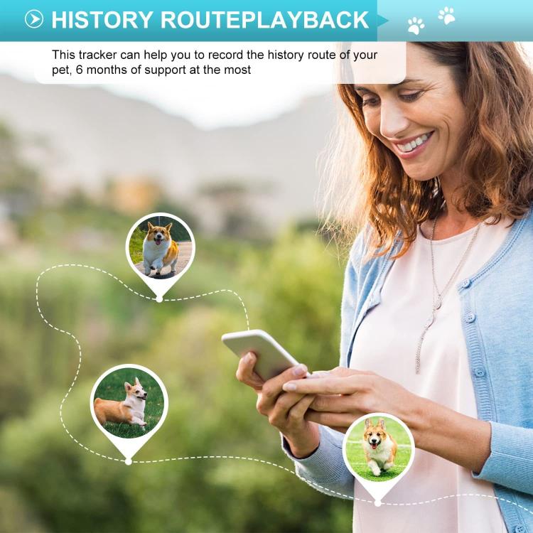 4G waterproof GPS dog collar locator shown with smartphone app control
