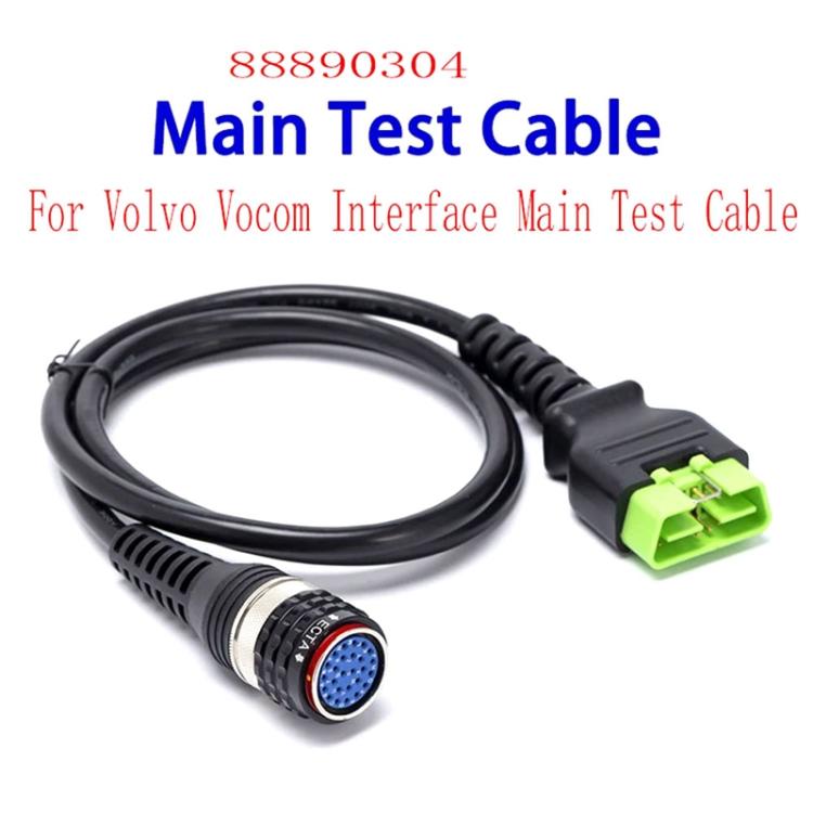 OBD2 main diagnostic cable with green connector and blue circular D-sub plug