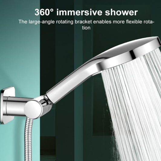 Chrome shower arm holder with rotating head support for flexible 360° movement
