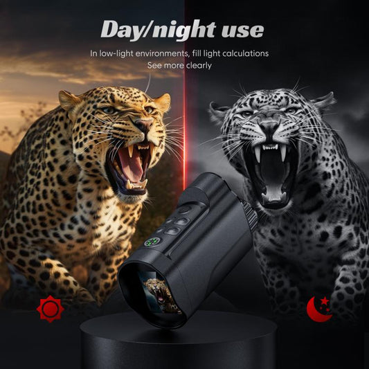 Handheld infrared night vision monocular with built-in controls and eyepiece