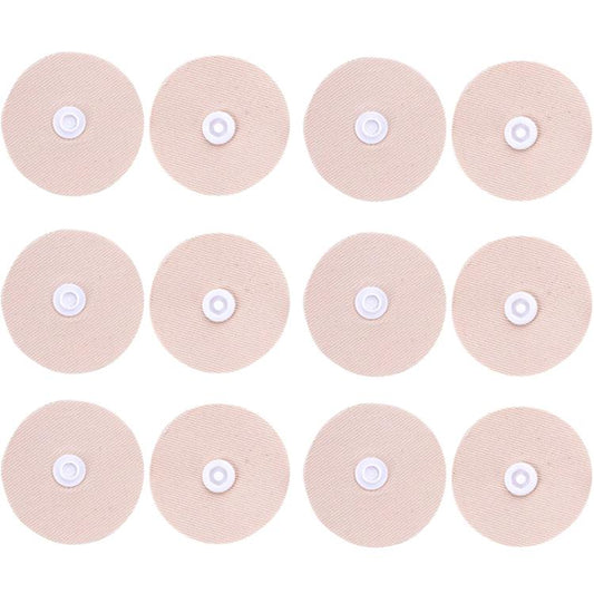 Multiple round fabric snap fasteners, light pink/beige with white snap centers