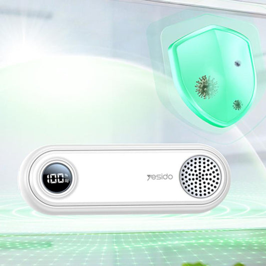 Yesido EC33 fridge deodorizer sterilizer, white body with digital display and speaker grille