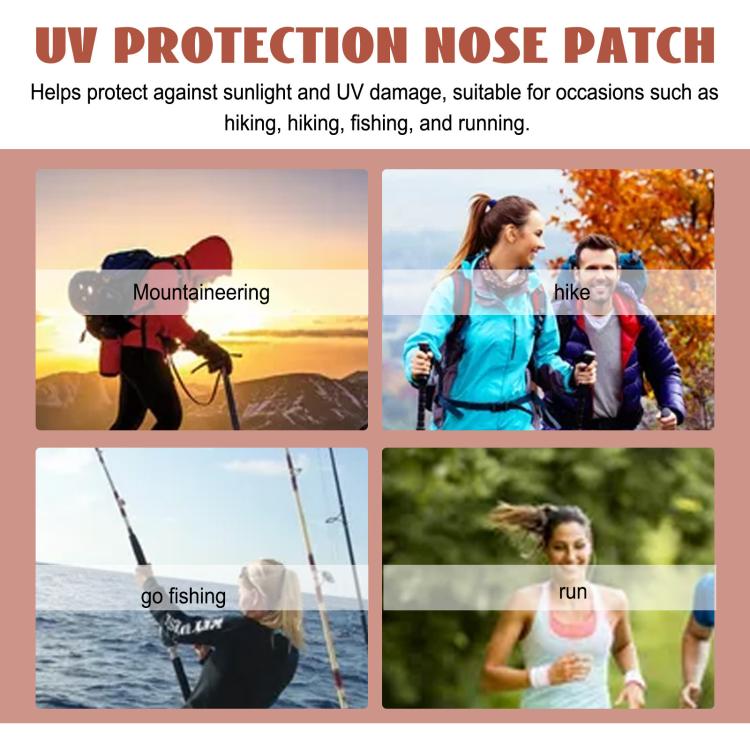 UV-protective breathable nose patch graphic for sun and UV protection