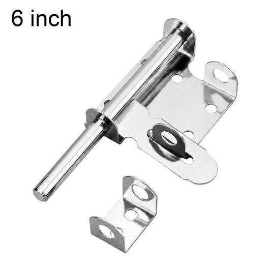 6 inch stainless steel slide bolt latch with mounting plate and barrel bolt
