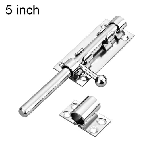 Stainless steel slide bolt latch door lock with ball handle, 5 inch length