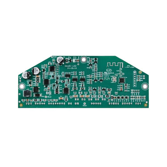 Electric scooter display mainboard control circuit board, populated green PCB with chips