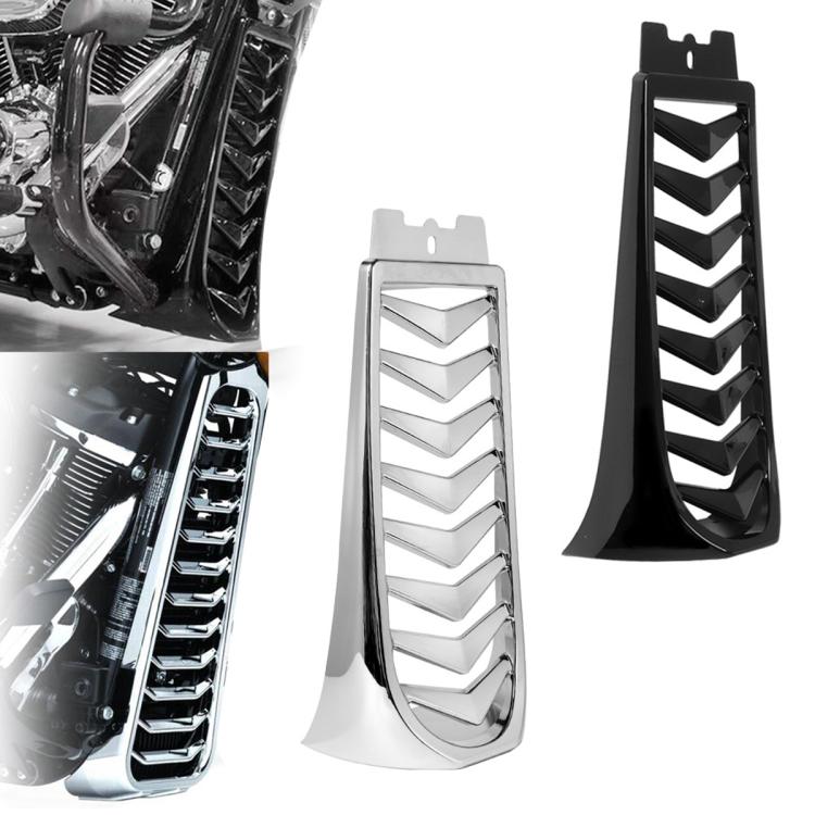 Blade-style air deflectors in silver and black, each with stacked chevron fins