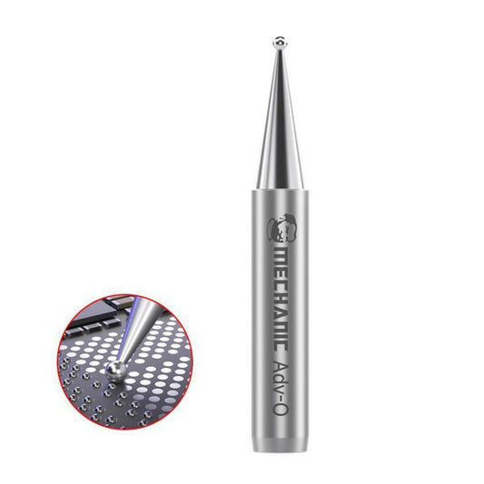 Ball-head soldering iron tip in metallic silver for tin dragging soldering