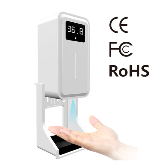 Rehabor A wall-mounted non-contact thermometer with LCD temperature screen and hand