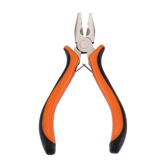 4.5-inch cutting pliers shown from front with serrated steel cutting blades and grips