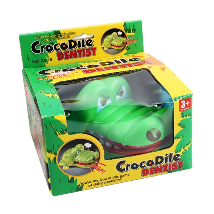 Crocodile Dentist boxed toy featuring a green crocodile with open jaws