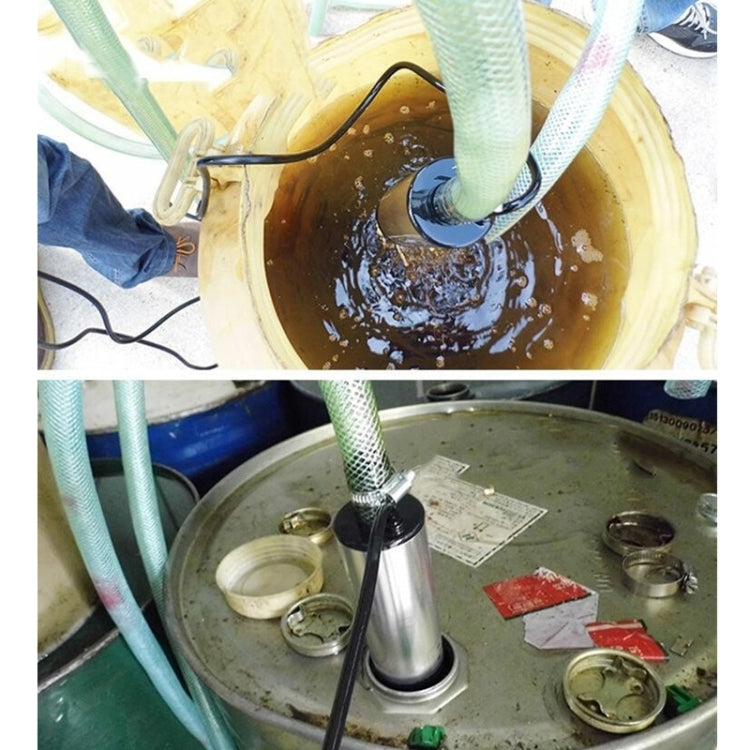 Submersible fuel pump in a tank with hose and submerged intake