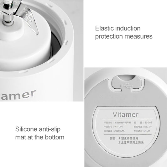 White mini juicer blender base with internal blade housing and safety cover