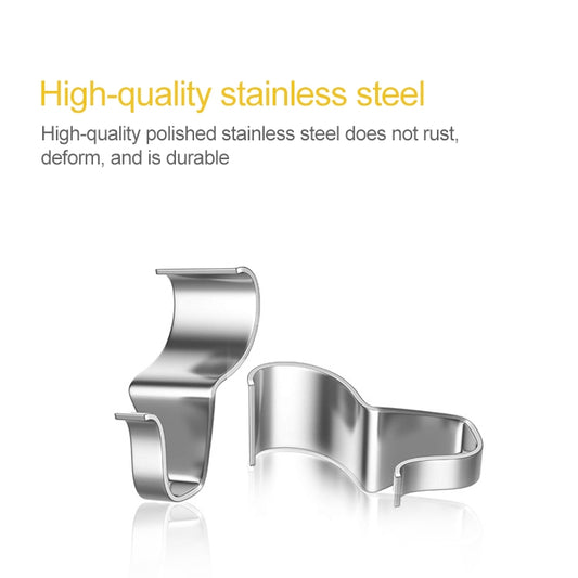 Stainless steel wall hanger hooks, curved clip set with rounded open ends