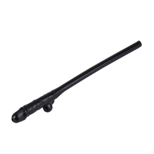 Black dicky sipping straw with ribbed grip and rounded nozzle tip