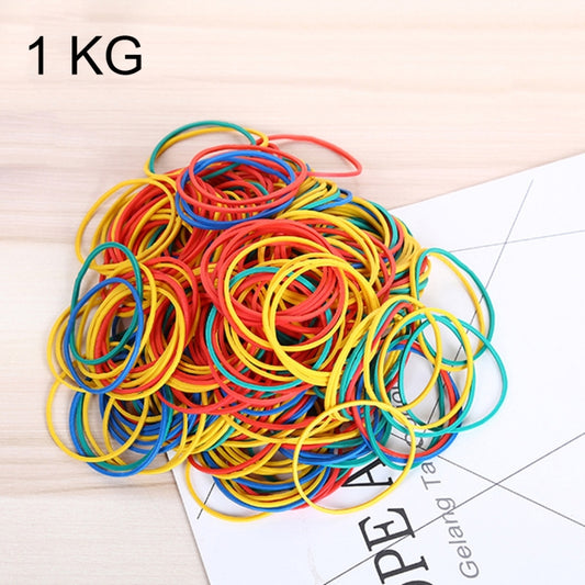 Assorted multicolor elastic rubber bands piled together for school or office use
