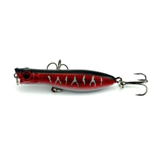 Red-and-silver fishing lure (6 cm) with treble hooks