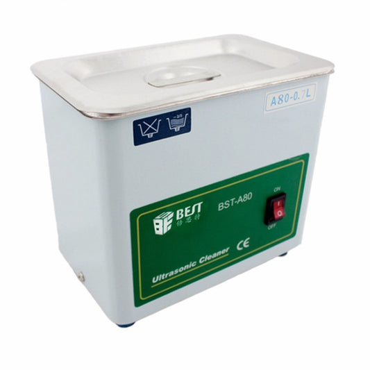 Ultrasonic cleaner with open lid, stainless tank, and BEST BST-A80 label