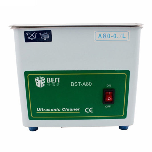 0.7L ultrasonic cleaner with green control panel, power switch, and BEST branding