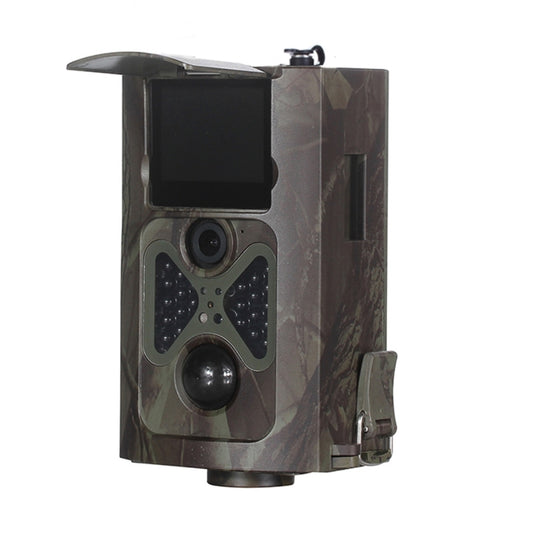 Camouflage waterproof trail camera with LCD screen and dual-lens IR sensor front