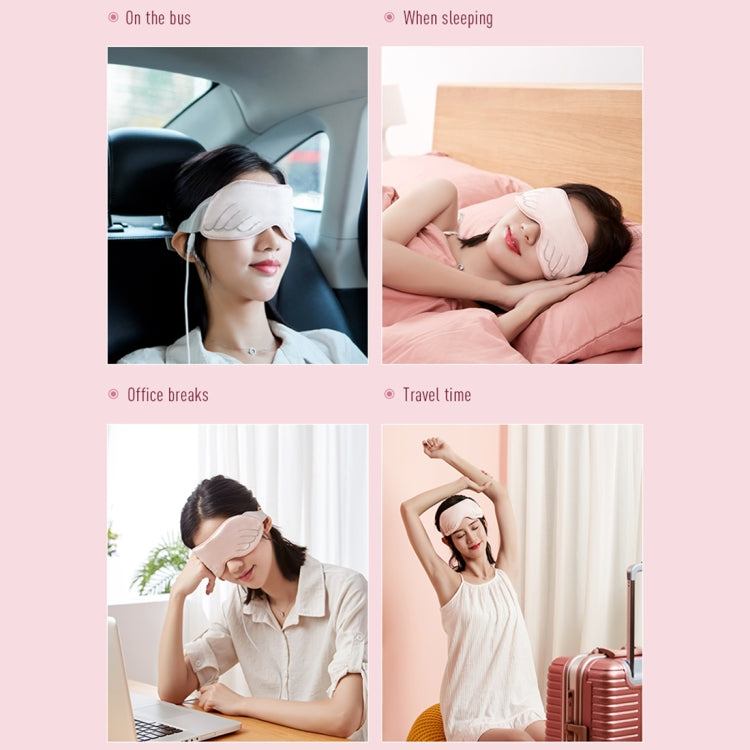 Flesh-colored eye mask worn for bus rides, sleeping, office breaks, and travel