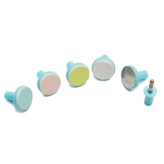 Blue baby nail trimmer grinding cap set with round sanding attachments