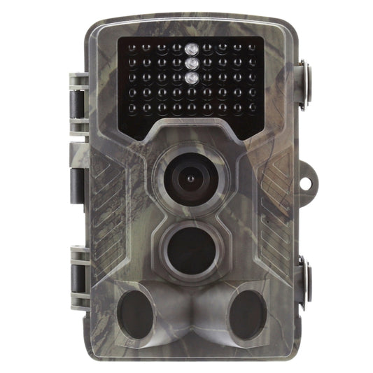 Camouflage trail security camera with dual lenses and IR LED array on front