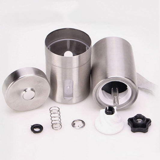 Stainless steel manual coffee grinder parts kit with conical burr assembly