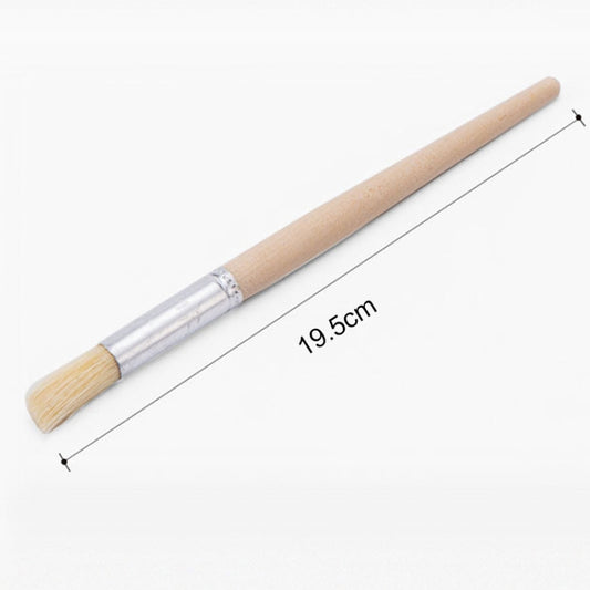 Wood-handled bristle cleaning brush, about 19.5 cm length