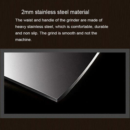 Stainless steel grinder body corner detail