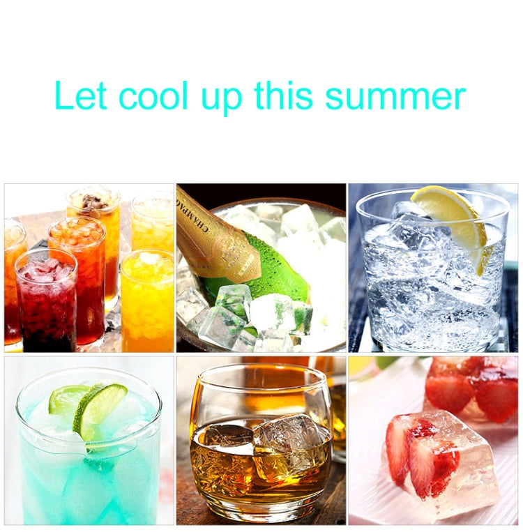 Square ice cubes in glasses showing chilled drinks and ice cube shapes