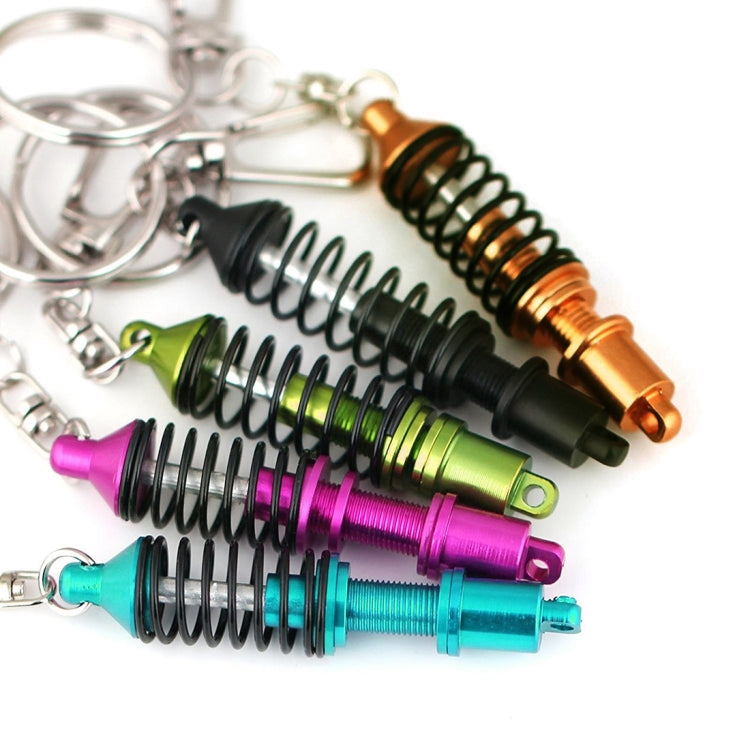 Multi-color shock absorber keychains with key rings and black spring coils