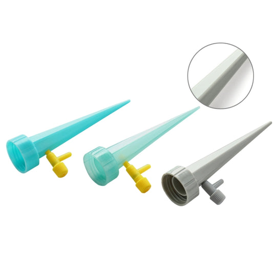 Transparent curved drip irrigation arrows with yellow valve connectors and caps