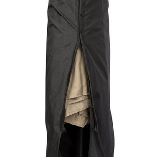 Black umbrella cover showing inner beige lining through the top opening.