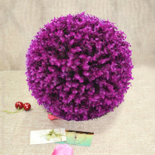Artificial purple eucalyptus ball topiary, spherical hanging decoration, 15 inch diameter