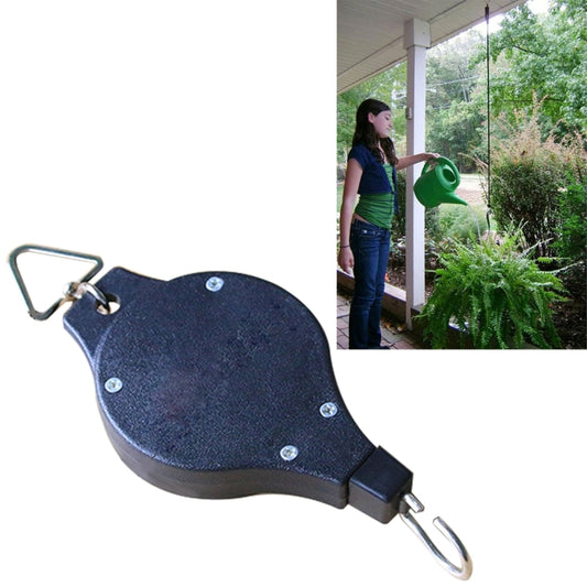 Adjustable pulley hanging hook, dark blue strap with metal carabiner clips