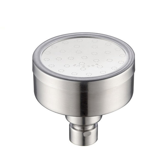 Round stainless steel shower head with pressurized top spray face, Pattern C