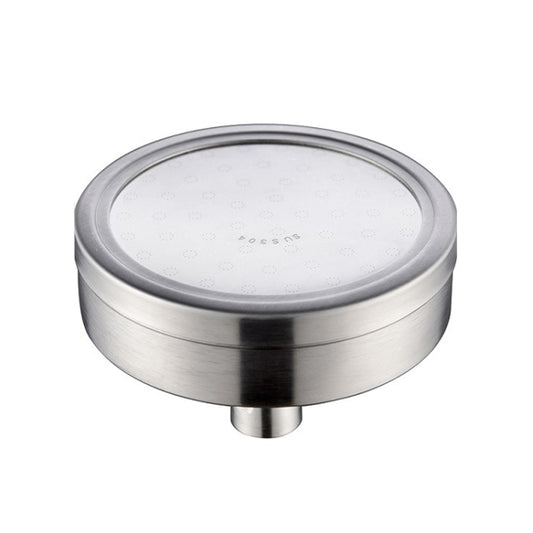 Round stainless steel overhead shower head, pressurized top spray, 118mm