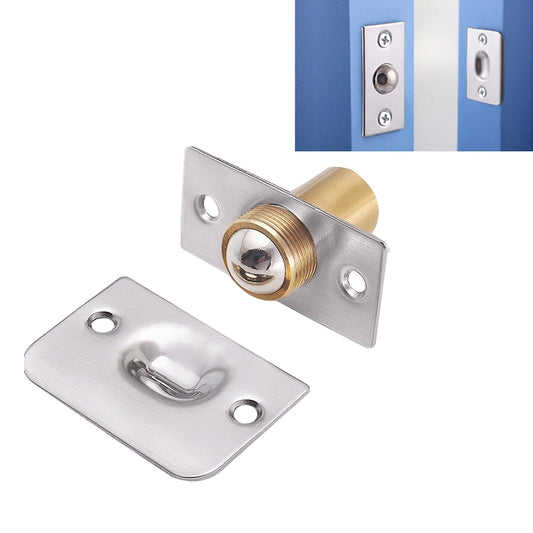 Stainless steel door bead latch set with copper spring pin and two mounting plates