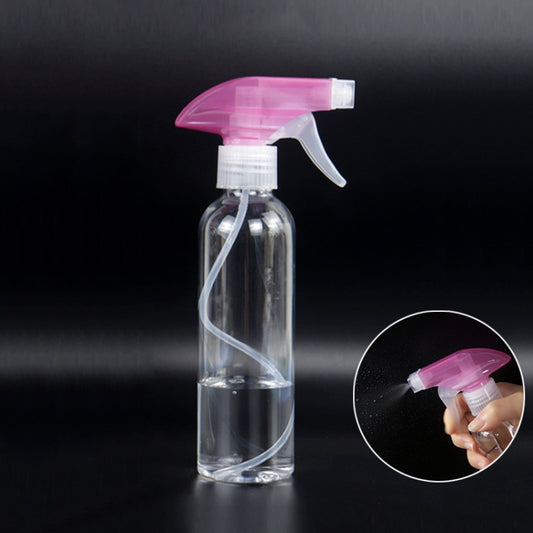 250 ml disinfection spray bottle with pink trigger nozzle, clear plastic body