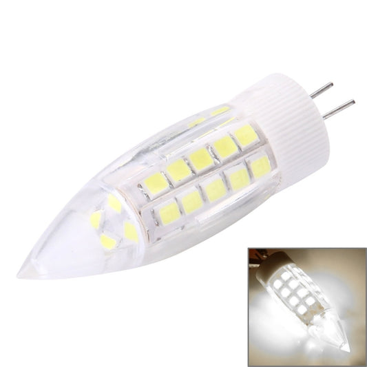Candle-style LED bulb with white SMD strip and two metal pins