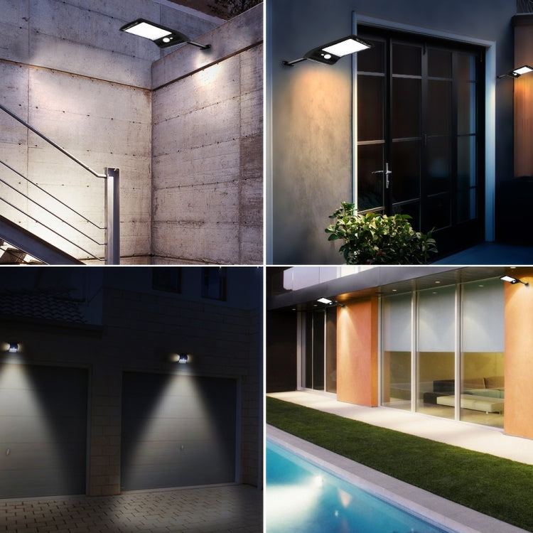 Solar LED wall light mounted on exterior walls, multiple lighting angles