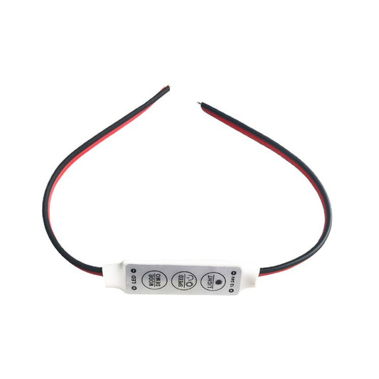 LED strip dimmer controller with white module and red/black lead wires
