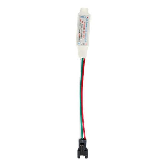 Inline LED strip controller module with multicolor wires and plug connector
